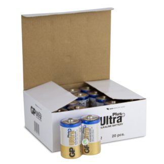 GP Ultra Plus Alkaline D-batteri, 13A/LR20, 20-pack